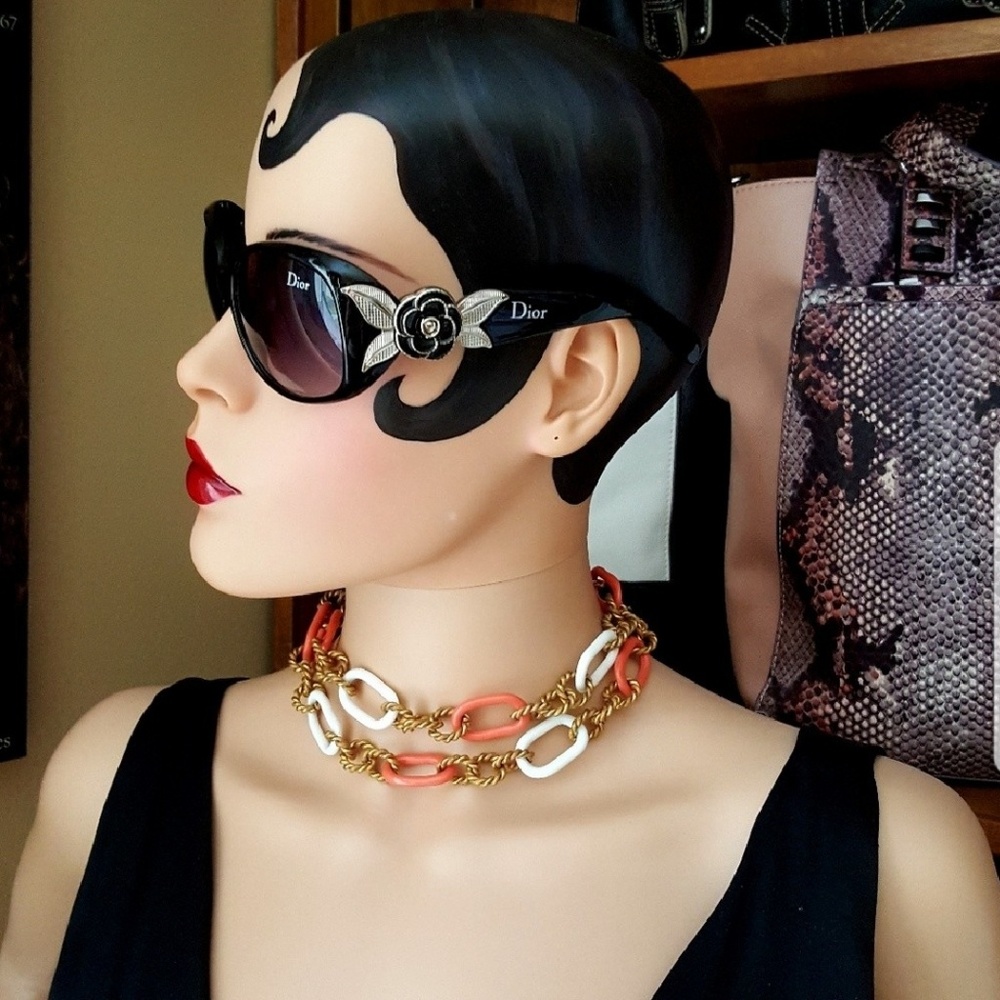 Vintage Signed Miriam Haskell Chain Necklace